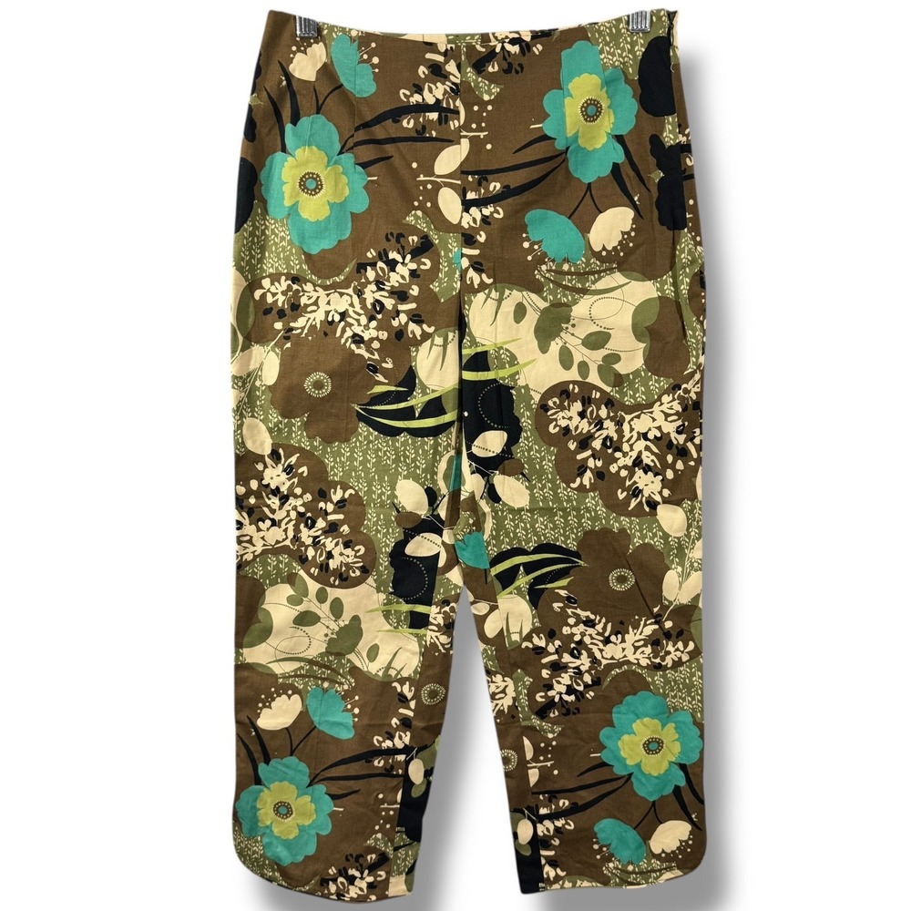 NWT Vintage & Trousers Floral Cropped Pants Abstract Lightweight Size 4
